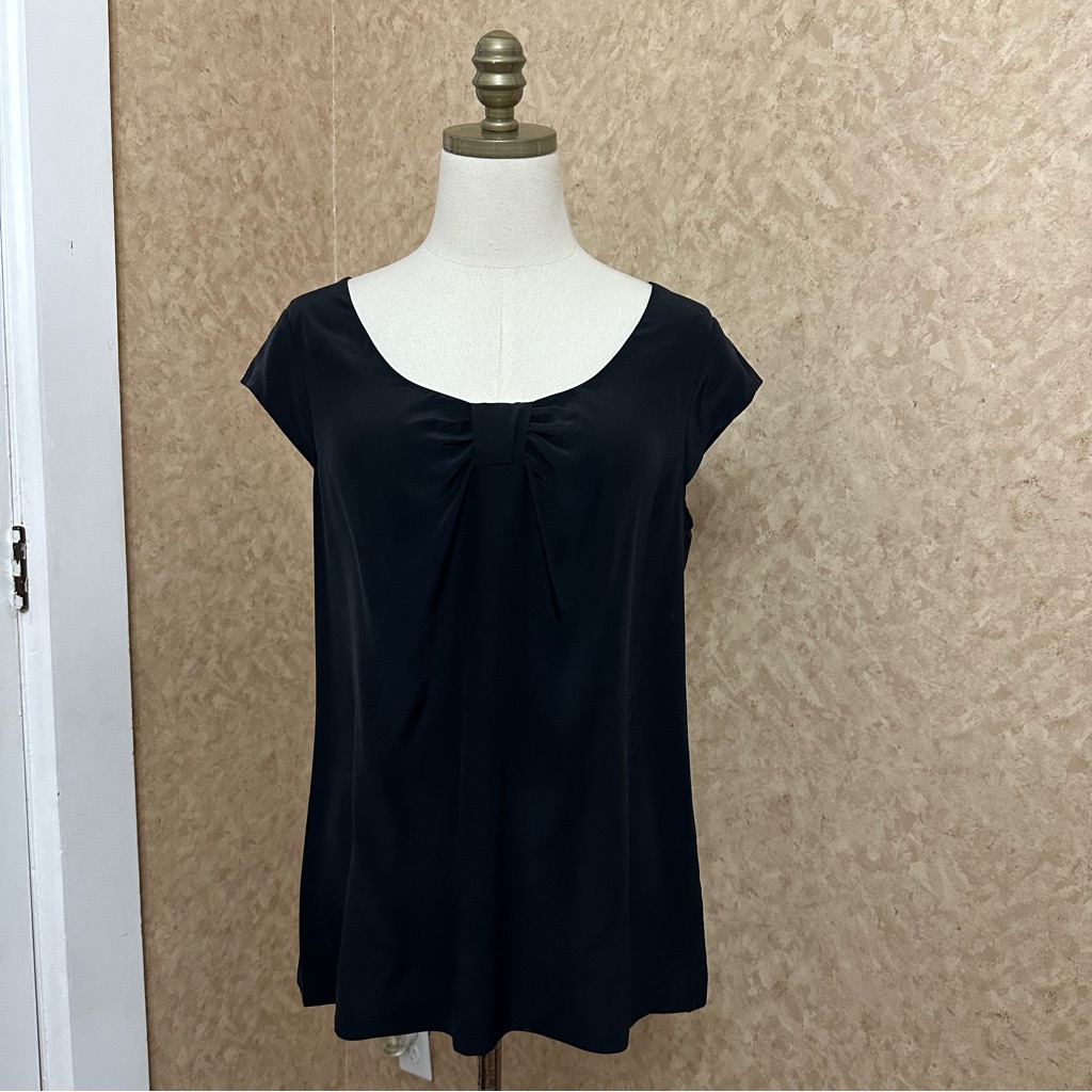 Kate Spade New York Sweeney Silk Bow Cap Sleeve Silk Top Blouse Shirt Tank